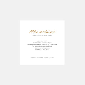 Quadratische schicke Hochzeitseinladungskarte