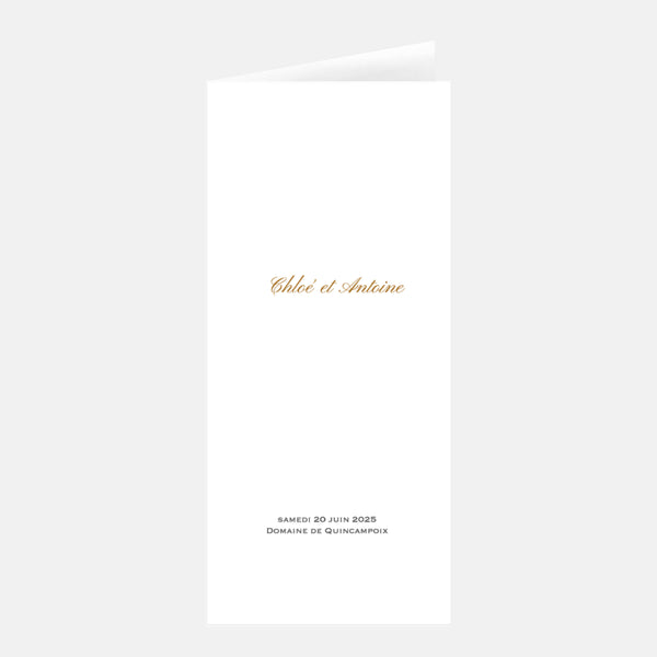 Quadratisches schickes Hochzeitsmenü