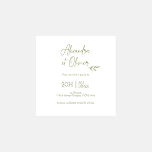 Classic Country wedding invitation card