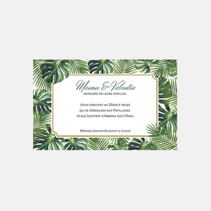 Jungle Tropical wedding invitation card