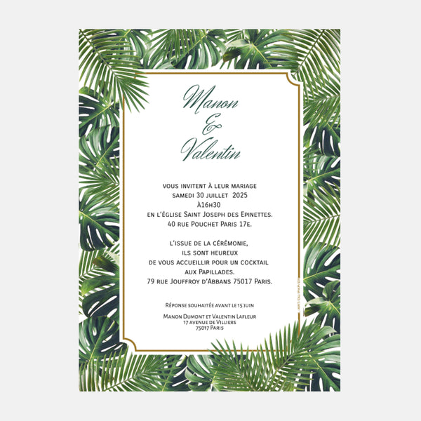 Jungle Tropical Wedding Invitation