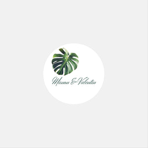 Personalized Tropical Jungle Wedding Stickers