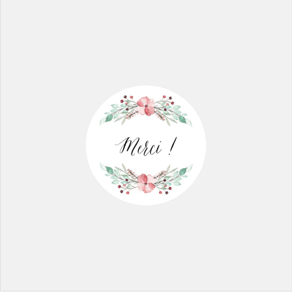 Personalized Flower Botanical Wedding Stickers