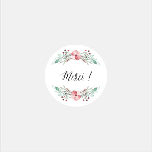 Stickers personnalisés mariage Botanique Fleurie