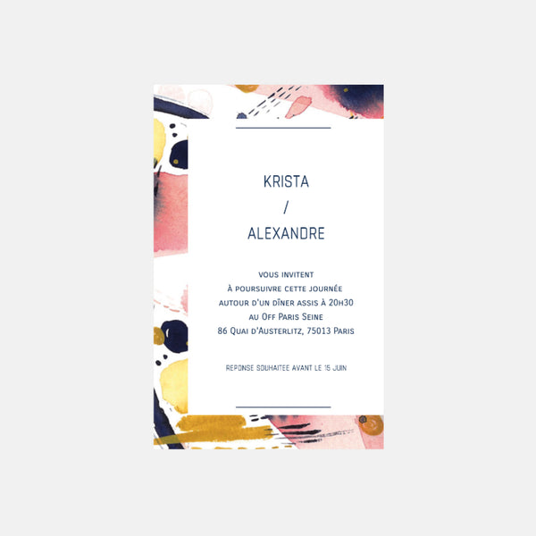 Arty wedding invitation card