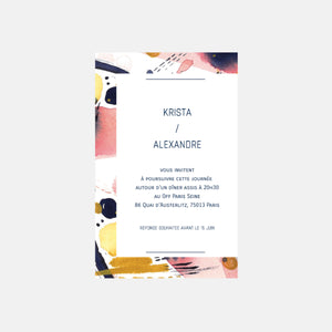 Carton invitation de mariage Arty