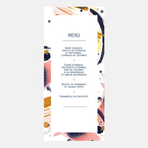 Menu de Mariage Arty