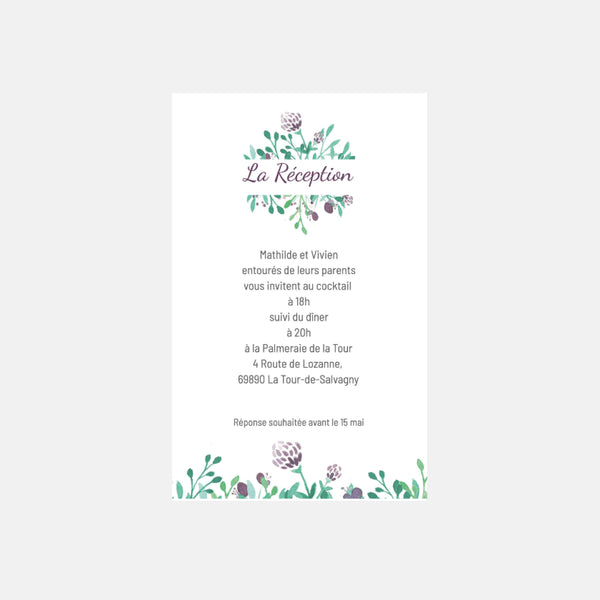 Carton invitation de mariage Losange Aquarelle