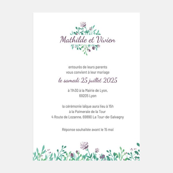Wedding invitation Rhombus Watercolor