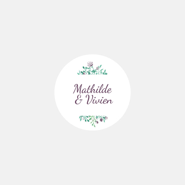 Stickers personnalisés mariage Losange Aquarelle