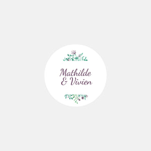 Stickers personnalisés mariage Losange Aquarelle