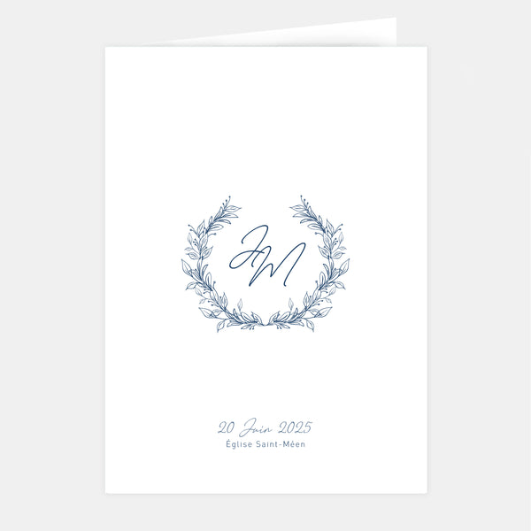 Wedding booklet plant crown