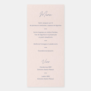 Menu de Mariage couronne végétale