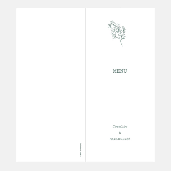 Menu de Mariage Brindille