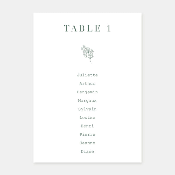 Plan de table de mariage brindille - 5ex