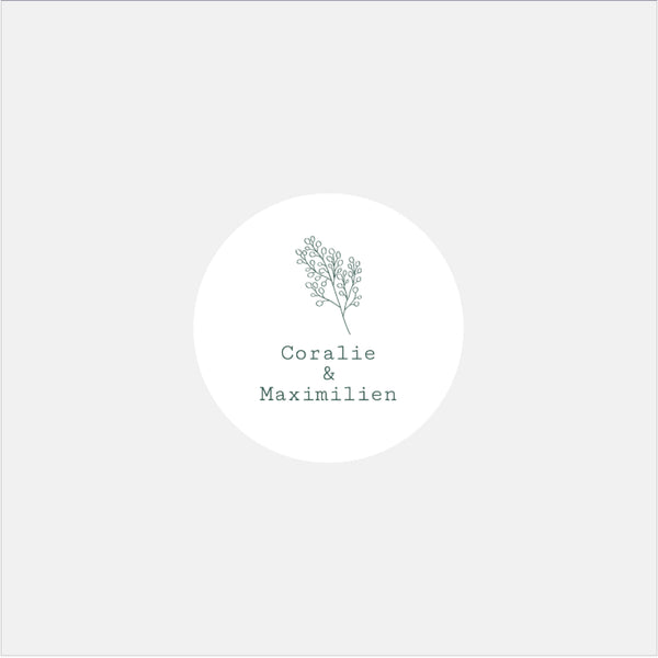 Personalized Brindille wedding stickers
