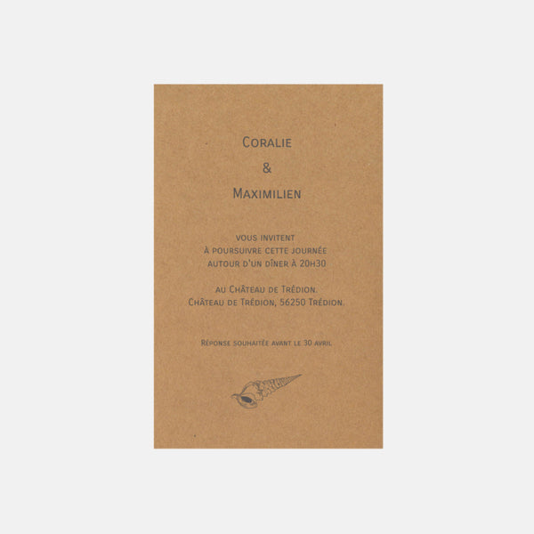 Wedding invitation card Shells