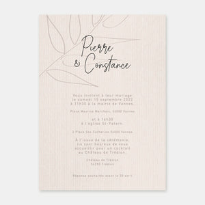 Wedding invitation sketch foliage