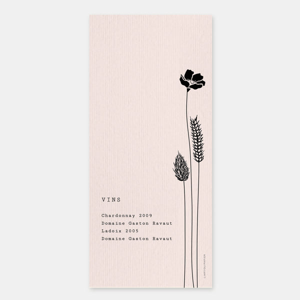 Menu Mariage Fleurs Séchées