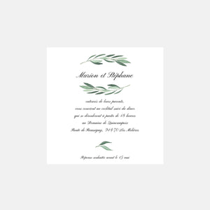 Classic Foliage wedding invitation card