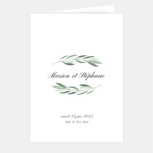 Classic Foliage wedding booklet