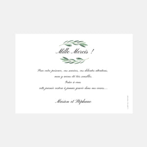 Classic foliage wedding thank you card