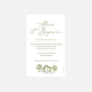 Transparency wedding invitation card Domaine des Tourelles