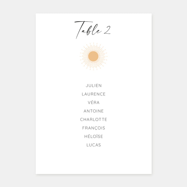 Plan de table de mariage sunset beach - 5ex