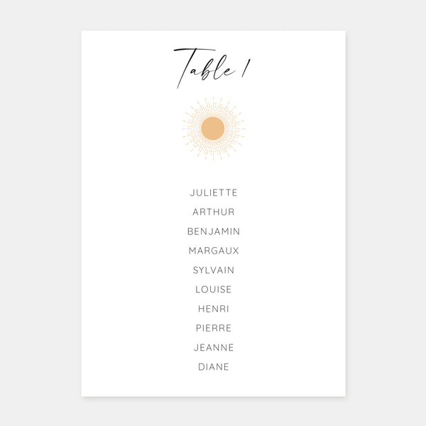 Plan de table de mariage sunset beach - 5ex