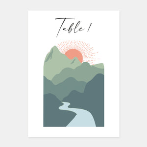 Marque table de mariage sunset mountain - 5ex