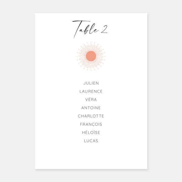 Plan de table de mariage sunset mountain - 5ex