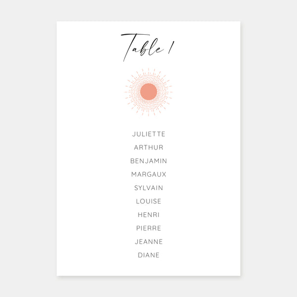 Plan de table de mariage sunset mountain - 5ex