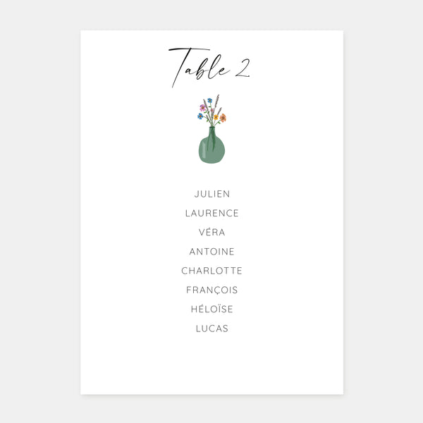 Plan de table de mariage une fenêtre sur le jardin - 5ex