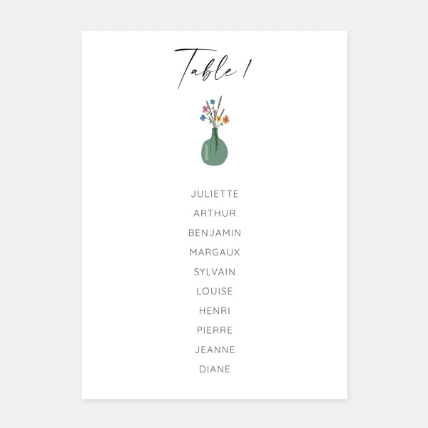 Plan de table de mariage une fenêtre sur le jardin - 5ex