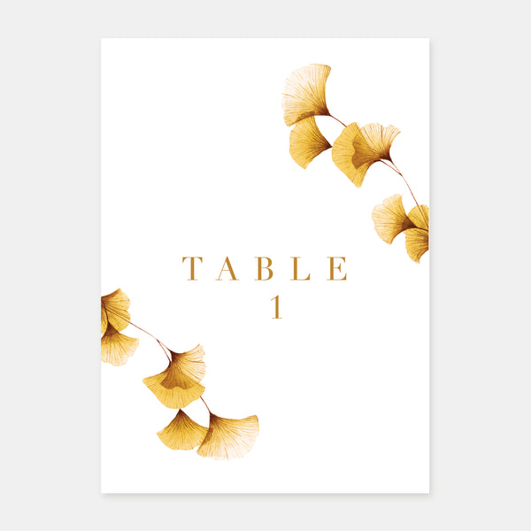 Marque table de mariage ginko biloba aquarelle - 5ex