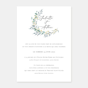 Faire-part de mariage couronne de Juliette