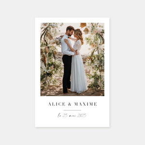 Carton remerciement mariage un joli moment