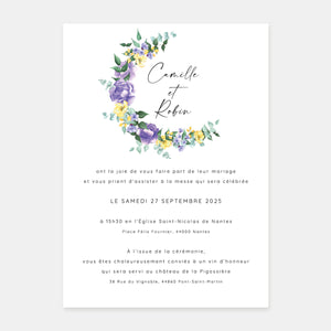 Camille crown wedding invitation