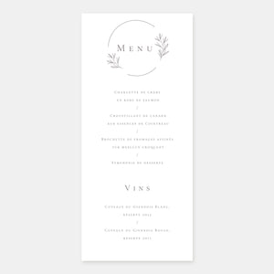 Chic nature wedding menu