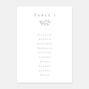 Plan de table de mariage nature chic