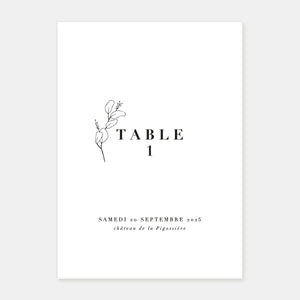 Marque table de mariage esquisse nature - 5ex
