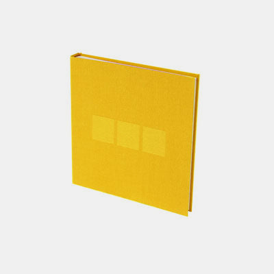 Gästebuch 25x24, gelbes Canvas, cremefarbene Innenseite