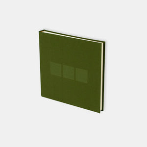 Guest book 25x24 olive green canvas cream interior