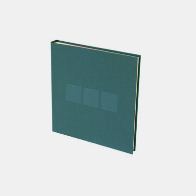 Gästebuch, 25 x 24 cm, benzinblaues Canvas, cremefarbene Innenseite