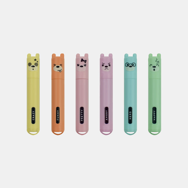 Set of 6 teddy s style pastel highlighters