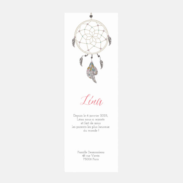 Faire-part de naissance dreamcatcher