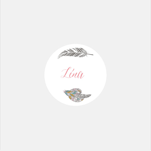 Personalized dreamcather birth stickers - 48ex