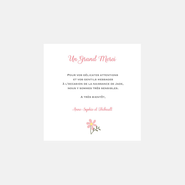Little Fawn birth thank you card