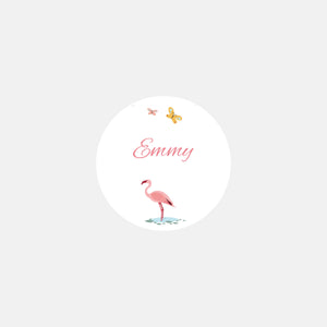 Personalized birth stickers Jungle Flamingo