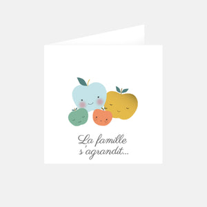 Faire-part naissance famille pommes